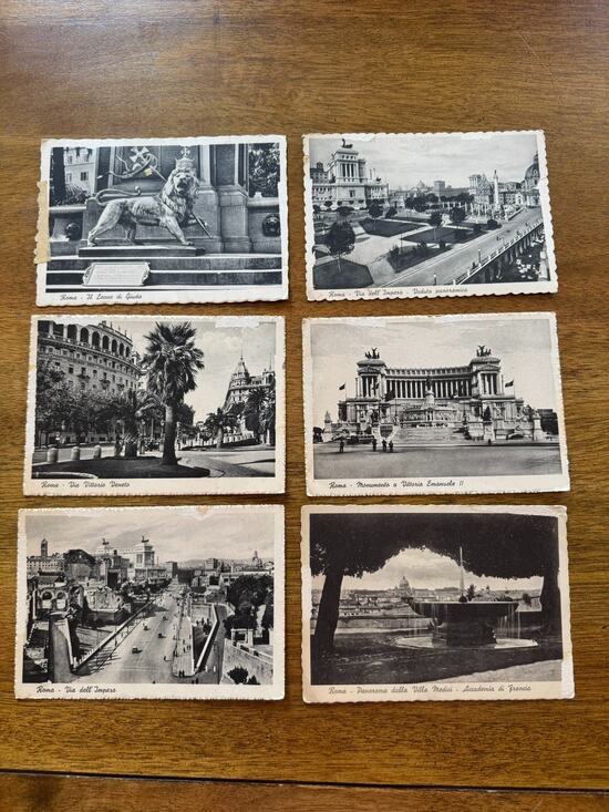 Unbranded Other - Vintage Rome Italy Postcard Lot of 6 Black White Deckle Edge Unposted